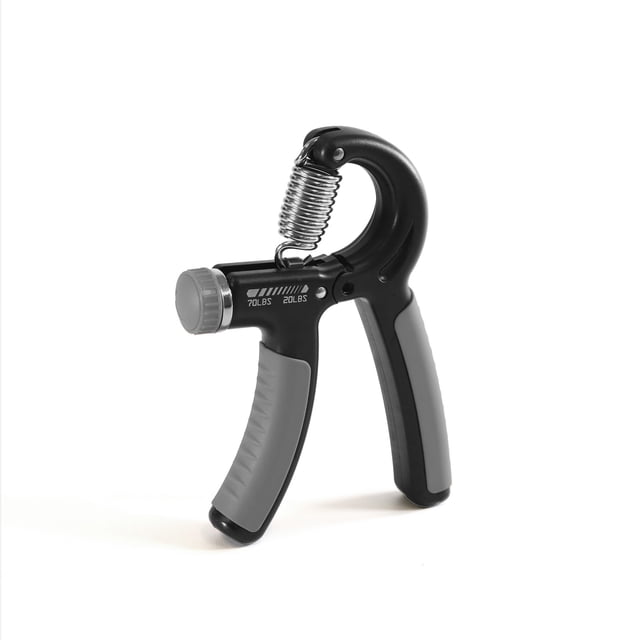 Purathletics Poignée de Main Multi-Résistance avec Cadran de Résistance Ajustable de 20 à 70 Livres, Cadre en Plastique Noir et Poignées Ergonomiques en Caoutchouc Gris, Conçue pour la Force de Préhension et l'Exercice de l'Avant-bras, Convient Aussi pour Soulager le stress et Améliorer la coordination des Mains.