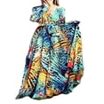 thumbnail image 1 of Robe Maxi Bohème à Manches Longues, Col en V, Florale, Tunique Ample, Caftan, Robes pour Femmes, Plage, Vacances, Robe Longueur, Robes d'Été, Grande Taille, 1 of 5