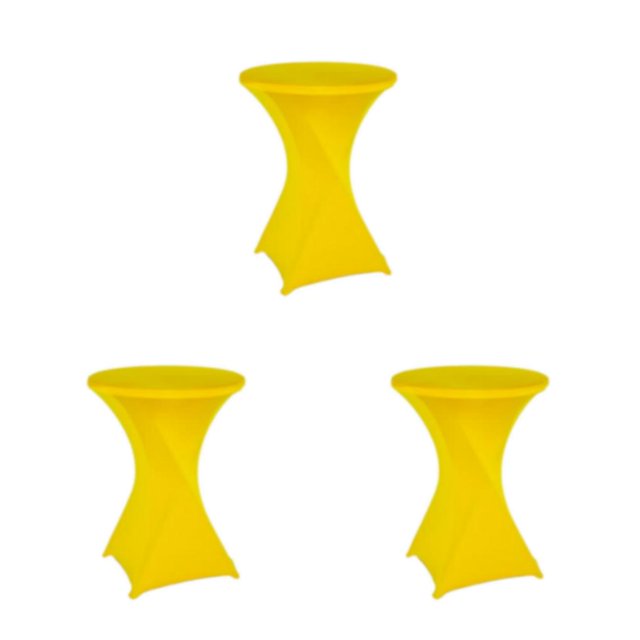 ZheElen Easy Care Stretch Round Tablecloth Versatile And Environmentally Friendly yellow 3Set