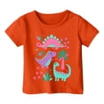 thumbnail image 1 of PMVFHDE T-Shirts pour Fille T-Shirts Graphiques pour Filles T-Shirts Graphiques pour Fille T-Shirts Basiques pour Fille T-Shirts Vintage pour Filles T-Shirt à Imprimé Garçon et Fille Col Rond Ample à Manches Courtes Haut Orange, 8-9 Ans, 1 of 3