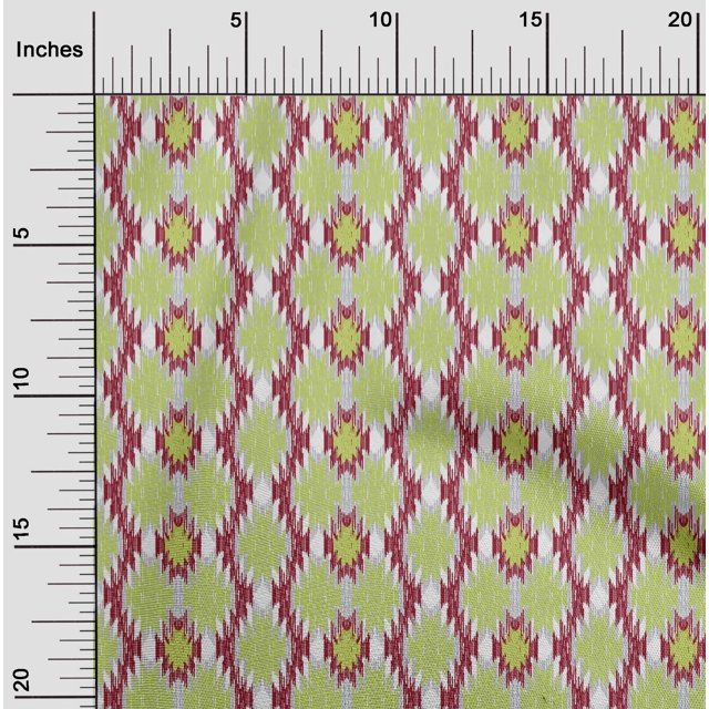 oneOone Silk Tabby Fabric Aztec Ikat Print Fabric By The Yard 42 Inch Wide
