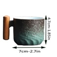 thumbnail image 2 of Openpig Ceramic Espresso Cups with Wooden Handle Espresso Shot Cups Ceramic Tea Cups Porcelain Demitasse Cups for Coffee or Tea, 2 of 3