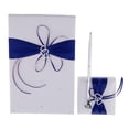 thumbnail image 2 of yuksok 3pcs Set Satin Crystal Guest Book Pen and Pen Stand Wedding Reception Blue, 2 of 9