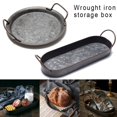thumbnail image 1 of Vintage Style Metal Serving Tray Basket French Country Dishes Shabby Rustic Home New, 1 of 5
