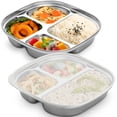 thumbnail image 3 of Dvkptbk Bento Box 304 Stainless Steel Student Compartmentalized Plates Back to School Gifts, 3 of 5