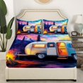thumbnail image 3 of Erosebridal Happy Camping Bed Sheets Set Queen Size, Camper RV Car Bedding Set, Aurora Decor, 4-Piece, 3 of 6
