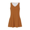 thumbnail image 3 of Timegard Robes pour Femmes Col en V Été Décontracté Robes T-Shirt Sortie de Plage Robe Débardeur avec Poches, 3 of 5