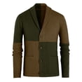 thumbnail image 3 of MAWCLOS Cardigan Ouvert pour Hommes, Chandail à Manches Longues, Chandails Tricotés d'Extérieur, Cardigans à Blocs de Couleur, Vert Armée, m, 3 of 6