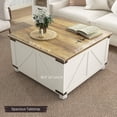 thumbnail image 3 of HOMCOM Table Basse avec Dessus Rabattable et Rangement Caché, Table Centrale Carrée, 3 of 10