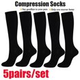 thumbnail image 1 of HLONK 3 Paires Chaussettes de Compression Confortables pour Femmes Soutien Chaussette Genou, 1 of 10