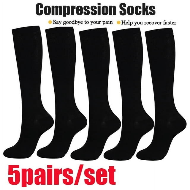 HLONK 3 Paires Chaussettes de Compression Confortables pour Femmes Soutien Chaussette Genou