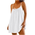 thumbnail image 4 of Sentmoon Robe de Fête Grande Taille Invitée de Mariage Sans Manches à Col Rond Robe Maxi Printemps Couleur Unie Coupe Régulière à Bretelles Spaghetti Robes de Vacances pour Femmes 2026 Décontractée pour le Travail et le Bureau Blanc m, 4 of 5