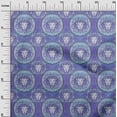 thumbnail image 3 of oneOone Georgette Viscose Bluish Violet Fabric Lion Face Craft Projects Decor Fabric Printed by The Yard 42 Inch Wide, 3 of 4