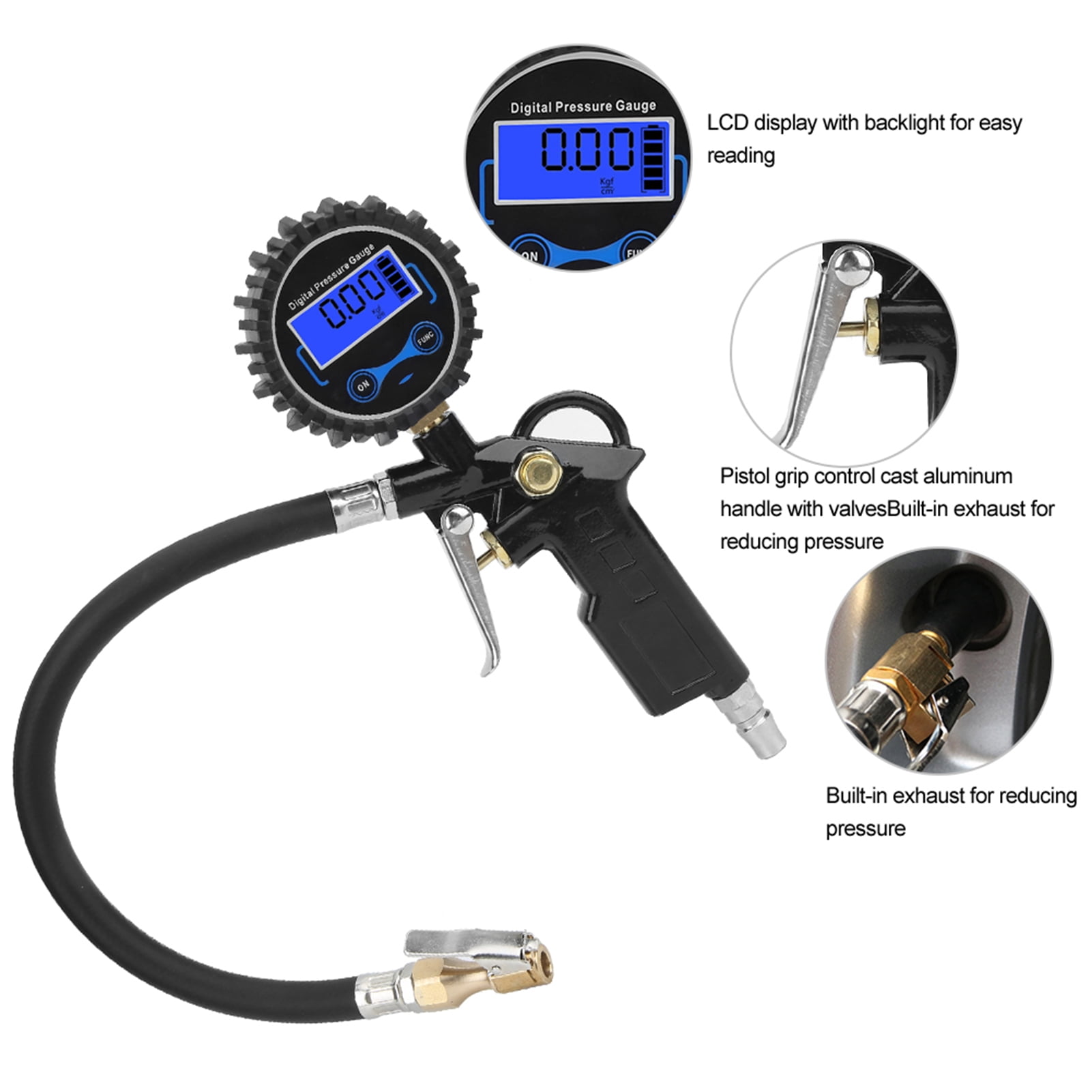 Zerodis Tire Inflation Meter Air Handheld Digital Tire Inflator Tire Inflator Pressure