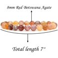 thumbnail image 2 of Bracelet Élastique Unisexe en Agate Botswana Rouge Naturelle Fait à la Main avec Perles Rondes de 8 mm, 2 of 4