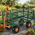 thumbnail image 1 of AKDSteel 1400 Lbs Heavy Duty Garden Cart Features a Robust Steel Frame, 10-Inch Wheels, And An Adjustable Handle, Making It The Perfect Utility Wagon For Yard Work, Garden Tasks, Soil, 1 of 9