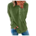 thumbnail image 1 of Chandails de Compression à Manches Longues pour Femmes Col Ras du Cou Unis Plus Chandail Surdimensionné Coupe Ample Pulls Tendance Hauts Légers pour Femmes Grande Taille Gris m, 1 of 5