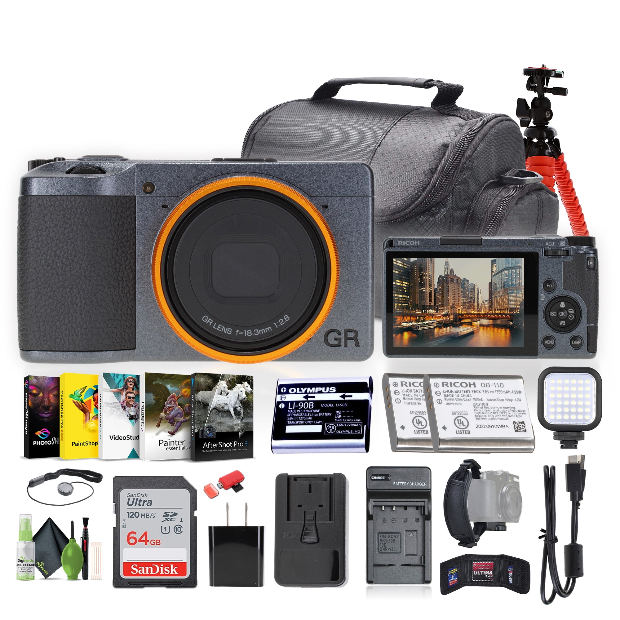 Ricoh GR III Édition Street Appareil Photo Numérique Compact Portable + Carte Mémoire 64 Go + Plus