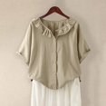 thumbnail image 2 of Blouses pour Femmes Décontractées à Col Rond Boutonnées T-Shirt Basique Confortable Détente Tendance Léger Été Vacances Chemise Douce 2025, 2 of 6