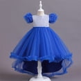 thumbnail image 2 of PMVFHDE Robes pour Petites Filles Enfants Bébé Enfants Printemps Été Robe de Fête pour Filles Colorée Train Robe pour Enfants Robe Fille Anniversaire Robe pour Enfants, Bleu Foncé, 11-12 Ans, 2 of 5