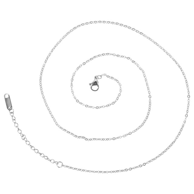 Miangastore Chaîne d'Extension en Acier Inoxydable Argent Lot de 1 19,7 Pouces