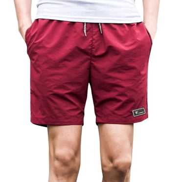 Ketyyh-chn99 Mens Swim Brief Beach Board Basketball Shorts Swim Trunks Liner Swim Shorts Swimming Trunks Bathing Suit Wine,L