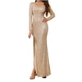 thumbnail image 2 of EGNMCR Robes de Soirée pour Femmes, Robes Formelles pour Femmes, Robes de Cocktail pour Femmes à Manches Longues Robe à Col en V Mode Femmes Robe Longue à Manches Longues Sans Bretelles Dos Nu en Dentelle Robe de Soirée Longue Femmes Robe, 2 of 8