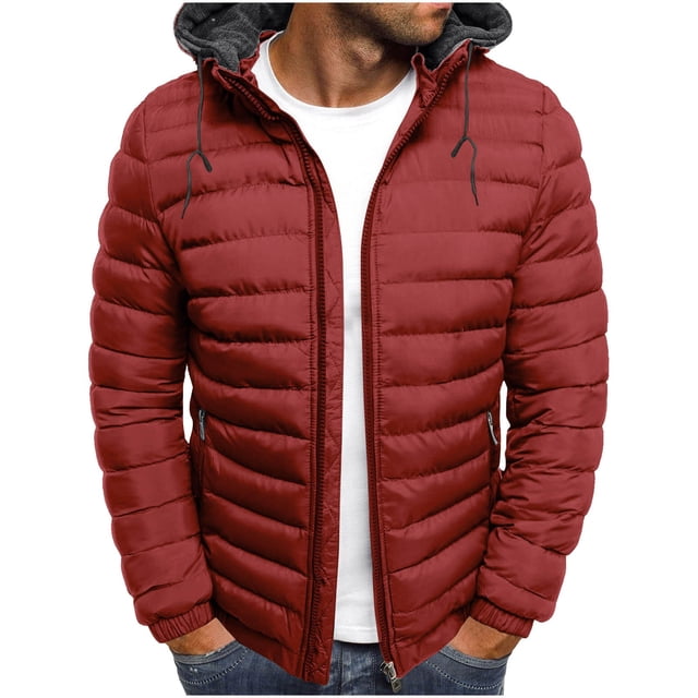 Yuyuzo Mens Puffer Jacket Windproof Lightweight Winter Warm Zip up Coats Quilted down Jacket with Pockets