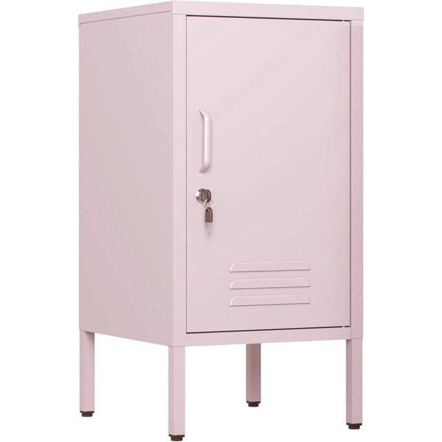 Eastvita Pink Single - Door Metal Storage Cabinet Designed as a Minimalist Side Table Decorative Storage Console