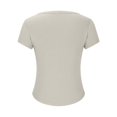thumbnail image 4 of GigrtiJin Womens Short Sleeve U-Neck Tops Summer Ribbed Slim Basic Fashion T Shirt Solid Color Trendy Soft Blouse, 4 of 6