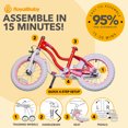 thumbnail image 4 of RoyalBaby Stargirl Vélo d'Extérieur pour Enfants 14 Pouces avec Roues Stabilisatrices, Rose, 4 of 12