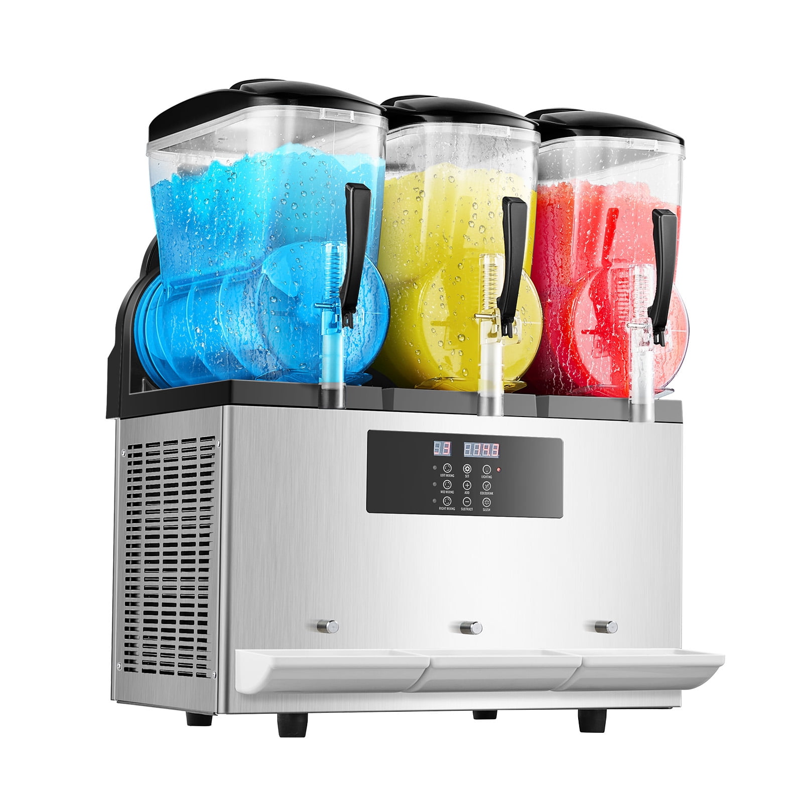 KFFKFF Commercial Slushy Machine, 12Lx3 Triple Tank Frozen Drink