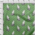 thumbnail image 3 of oneOone Viscose Chiffon Green Fabric Animal Cat With Text Texture Craft Projects Decor Fabric Printed By The Yard 42 Inch Wide, 3 of 4