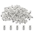 thumbnail image 1 of Unique Bargains Cord End Caps, 100Pcs 3.5x8.5mm Metal Spring Coil End Tips Crimp Terminators Caps Silver White, 1 of 5