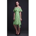 thumbnail image 4 of Bimba Green Bird Printed Womens Cold Shoulder Tunic Party Round Neck Shift Dress - X-Large, 4 of 6