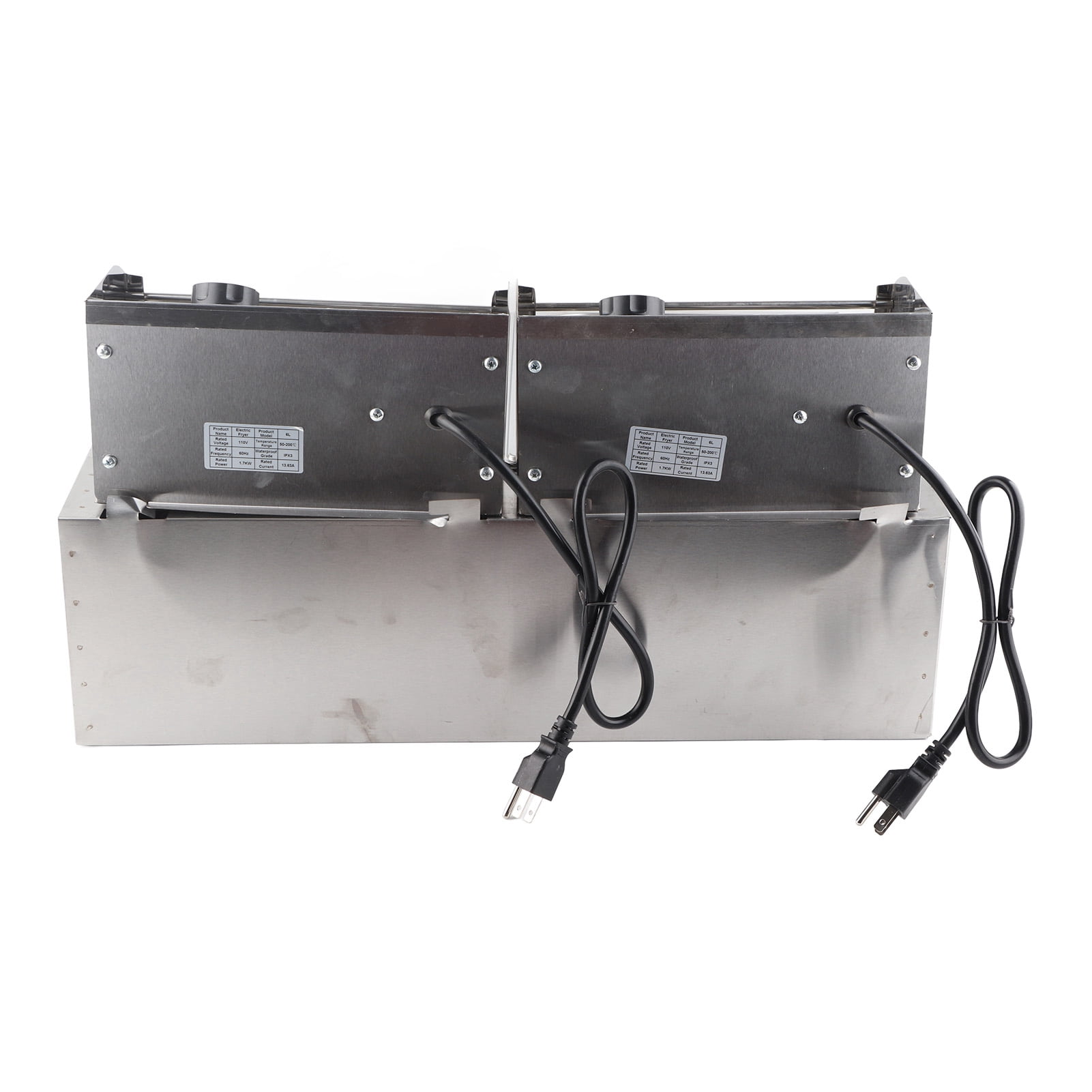 Dual Tank Frying Machine, Electric Deep Fryer US Plug 110V Detachable 1.7KW for Home Kitchens