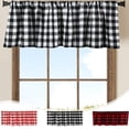 thumbnail image 1 of Sentmoon Curtains & Drapes Blackout Curtains Ink White Red Lattice Window Valance Cottage Layout Curtain Decoration Curtain Rod Pocket Valance for Kitchen/Living Room 15 X 55 In for Windows, 1 of 7