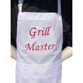 thumbnail image 1 of CHEFSKIN Beautiful Grill Master Chef Apron Professional Gift (White Apron, RED Embroidery), 1 of 4