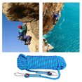 thumbnail image 3 of TOMSHOO Blue 10mm Nylon Safety Rope for Climbing, Rescue, and High-Altitude Work, 30M Length with Dual Hooks, Durable Polyester Construction, Max Load 888kg, 3 of 6