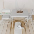 thumbnail image 3 of EDTara Portable 3-Piece Folding Card Table & Chairs Set, PU Soft Cushion Seats, Space-Saving for Dining, Games, or Activities, 3 of 7