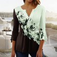 thumbnail image 1 of T-Shirt à Manches Courtes Imprimé Floral Top Dames Bleu L, 1 of 5