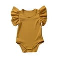 thumbnail image 1 of MIASHUI Baby Clothes Baby Boys Girls Solid Ruffle Romper Bodysuit Clothes Outfits,Yellow,12-18 Months, 1 of 5