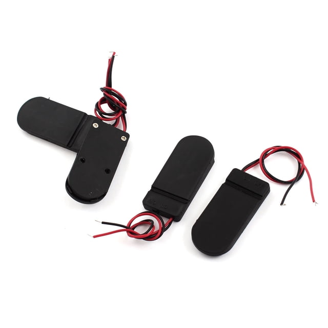 Unique Bargains 4Pcs 11cm 2-Wired 2 x 3V CR2032 Coin Button Cell Battery Holder Case