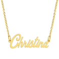 thumbnail image 1 of KISPER 18K Gold Plated Stainless Steel Personalized Name Pendant Necklace, Christina, 1 of 6