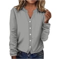 thumbnail image 2 of AherBiu Veste Légère pour Femme à Boutons, Cardigan Tricoté à Col Ras du Cou, Chandail Décontracté Ample, Manteau Léger, 2 of 5