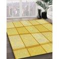 thumbnail image 3 of Ahgly Company Tapis d'Intérieur Lavable en Machine Carré Jaune Transitionnel, 7 Pieds Carré, 3 of 7
