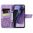 thumbnail image 2 of Feishell Wallet Case for Motorola Moto G Power 5G 2024,Butterfly & Flower Embossed PU Leather TPU Inner Shell Magnetic Flip Stand Card Slots Shockproof Protective Phone Cover,Lightpurple, 2 of 5