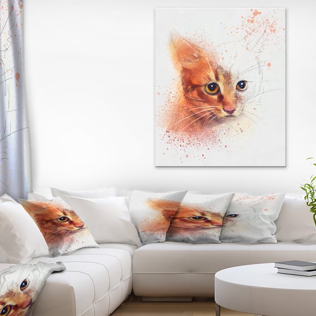 Magnifique Chaton Brun à l'Aquarelle - Impression d'Art sur Toile d'Animaux