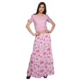 thumbnail image 1 of Moomaya Printed Two Piece Flared Skirt And Crop Top Rayon Ethnic Set For Girls, 1 of 6