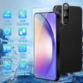 thumbnail image 4 of [3+3 Pack] Glass Screen Protector for Samsung Galaxy A54 with Camera Lens Protector, 3D Curved, 6.4 inch 2023 9H Tempered Glass for Galaxy A54 Glass Screen Protector, 4 of 6